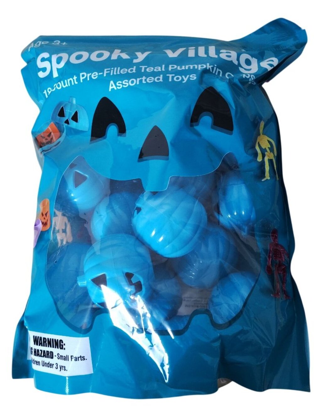 Spooky Village 18 Count Pre-Filled Teal Pumpkin Capsules Assorted Toys New